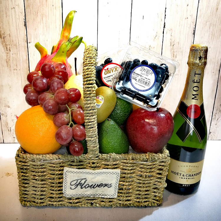 Bubbles Moet Chandon Champagne and Fruit