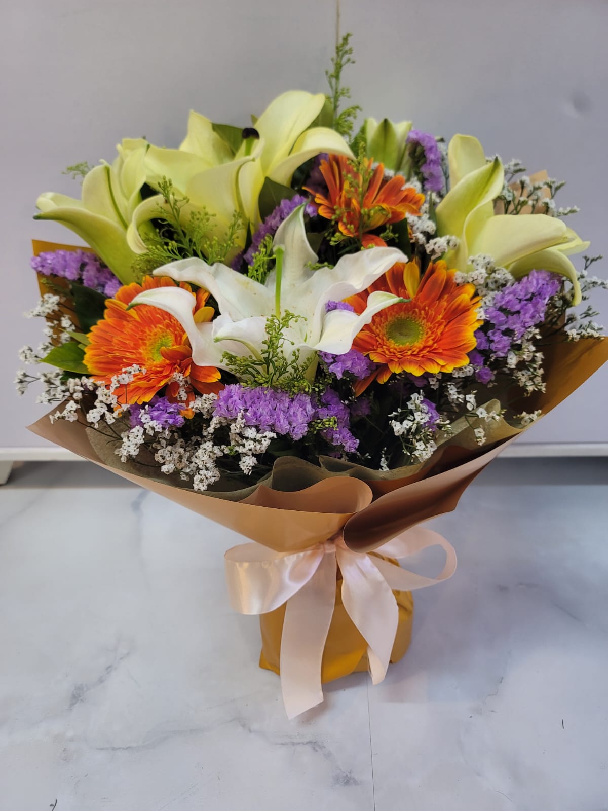 Gerbera and Asiatic Lily Bouquet
