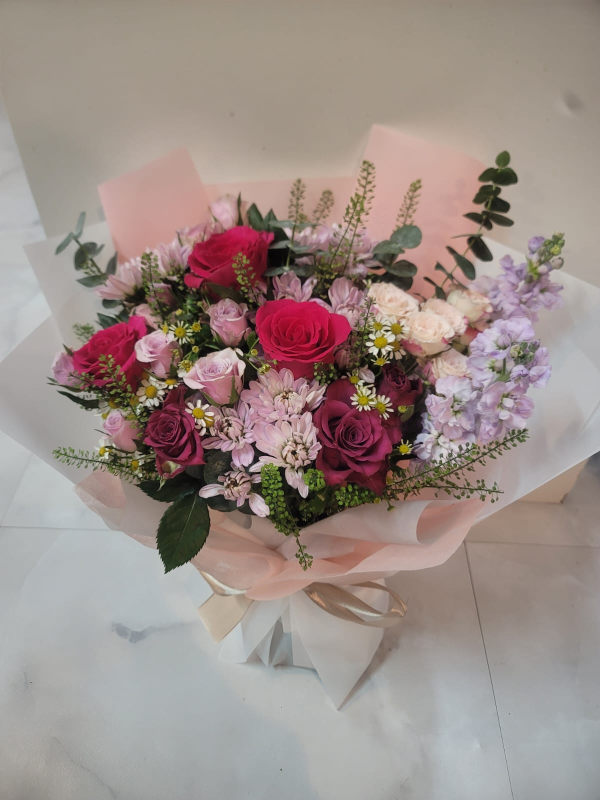 Mixed Spray Rose and Chryssie Bouquet
